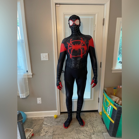 Miles Morales Spider-Man Across the Spider-Verse Cosplay Costume Adult  Jumpsuit - Picture 6 of 10